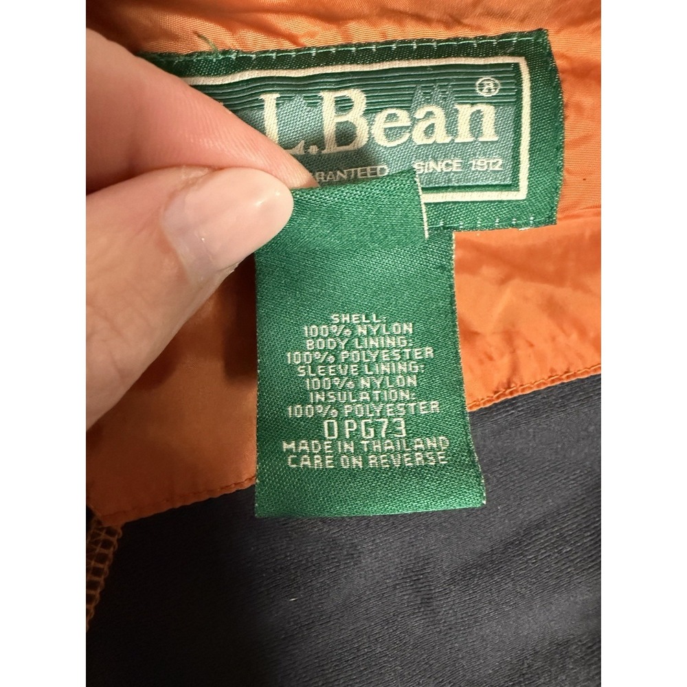 L.L. Bean, Men's Thinsulate Insulated Puffer Jacket, Orange, Mens Large - Picture 6 of 8